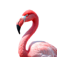 Fototapeta premium Pink flamingo bird isolated on transparent background