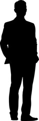 Silhouette bussiness man full body black color only
