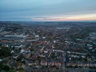 Fototapeta na wymiar Salisbury aerial shot of Cathedral early morning 