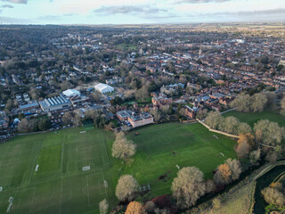 Fototapeta na wymiar Winchester College aerial drone shot 