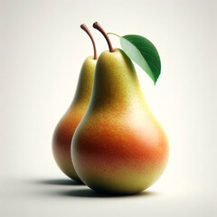 photorealistic image of a pear on a plain background, digital art