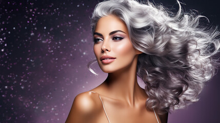 Fototapeta premium Woman With White Hair 
