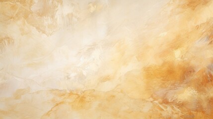 Abstract watercolor painting of gold, nacre and beige marble on paper grain texture wall with copy space