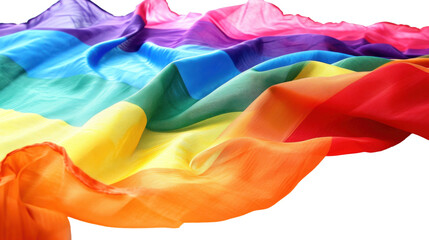 Waving LGBT fabric, transparent or isolated on white background