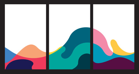 Colorful Abstract Fluid Minimalist Summer Background Festival Vector Banner