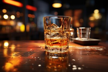 Glass of scotch whiskey - obrazy, fototapety, plakaty