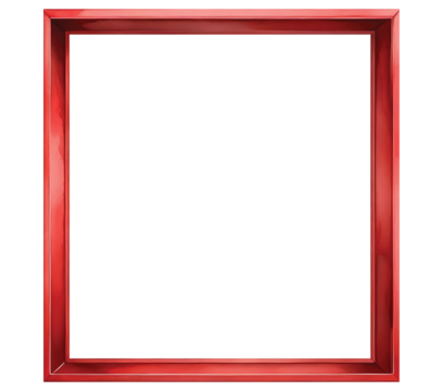 Red picture frame with isolated background, Red frame with isolated background, Watercolor red picture frame with isolated background.