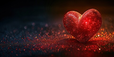 Red heart as a symbol of romantic feelings , love , couple of people in love , valentine's day , background , wallpaper