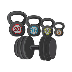kettlebell with barbell illustration