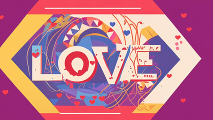Valentine's Day love letter, card with the word LOVE 4K