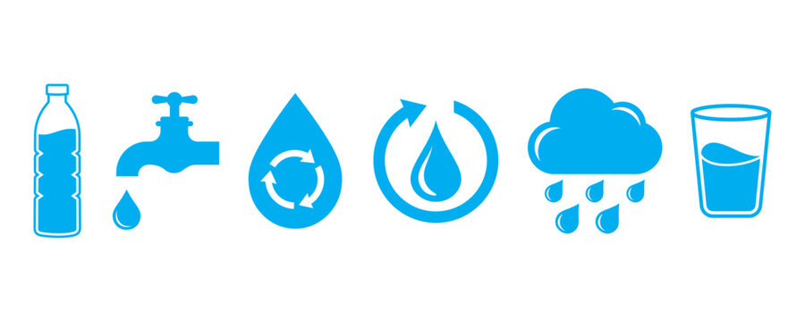 Water drop icon. Liquid drop symbol. Eco symbol. Recycle, Rain icon. Vector illustration.