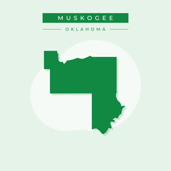 Vector illustration vector of Muskogee map Oklahoma