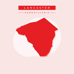 Vector illustration vector of Lancaster map Pennsylvania