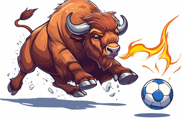 cartoon bison playing ball