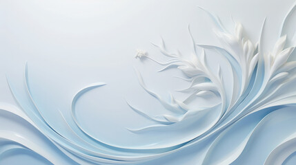 Fototapeta na wymiar 3D flower group Blue on white background, oil paint style