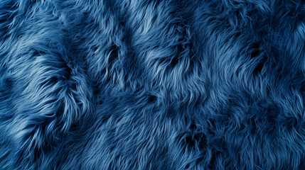 Blue fur texture top view. Blue sheepskin background. Fur pattern - obrazy, fototapety, plakaty