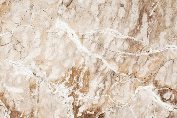 Brown background. White marble. Warm color mineral texture. Geology flat background. Natural stone rock structure. Crack lines texture. Bright marbling effect. Granite background.