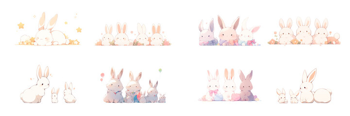 Fototapeta premium cute bunny easter 2D no background