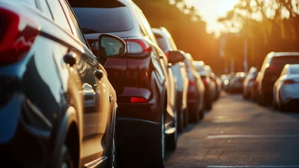 Foto op Canvas traffic cars sunset commute transportation © mr_marcom