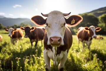 Cows graze on a quiet farm