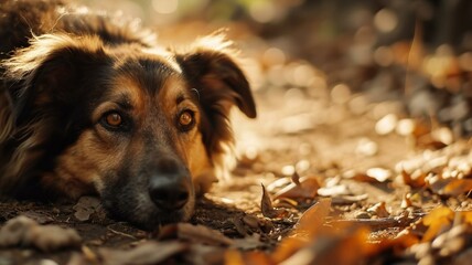 Dog relaxing in nature 