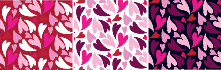 Hand drawn doodle heart pattern background. Love you pattern. 100% vector file
