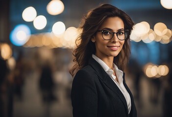 Young, successful and confident businesswoman Beautiful lady boss, a female leader. business woman posing at camera.  - obrazy, fototapety, plakaty