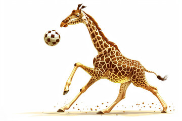 cartoon giraffe playing ball