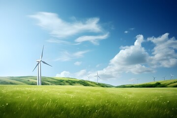 wind turbine on field