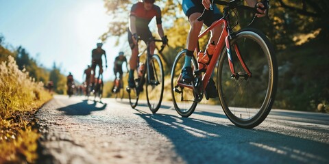 Cycling Race on a Sunny Day. Generative ai
