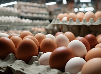 chicken eggs in the store