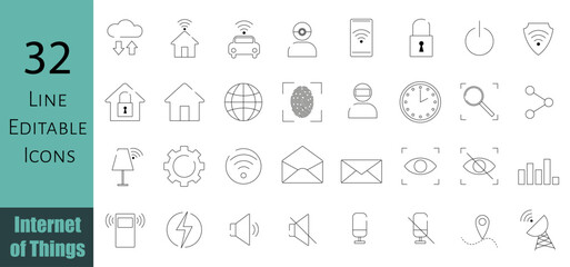 IOT line ICONS set, Internet of Things