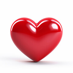 Fototapeta premium 3d red heart isolated on white background. Happy Valentine's day.