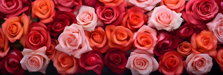 Beautiful rose flowers background. top view, Red rose flower wall background.
