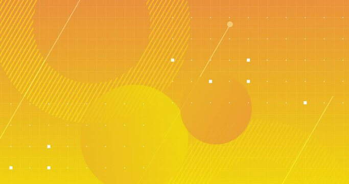 4k bright yellow orange red animated HUD background. Geometric shapes. Liquid morphic gradient. Minimal funny style. Square line notebook pattern. Circular round blank animation. Seamless loop banner