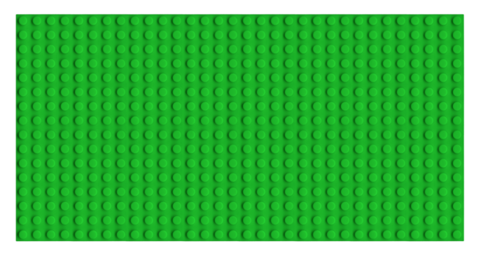 Vintage green plastic brick plate isolated. Old toy surface style background.