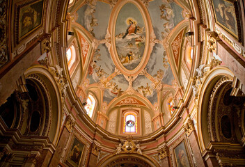 Fototapeta na wymiar Interior of Carmelite Priory in Mdina, Malta