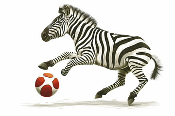cartoon zebra play ball