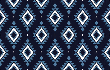 The blue and white colors are complementary, creating a sense of harmony and balance. Design for textiles, home decor, and graphic design.