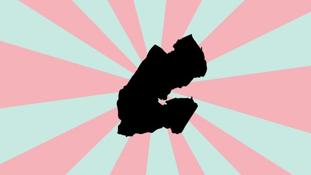 Djibouti country map animation with a rotating background