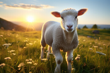 Obraz premium sheep in the field