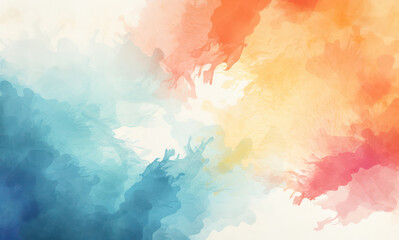 Abstract Watercolor Art: Bright Stained Background with Textured Illustration and Colorful Splash
