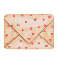 Watercolor valentine envelope.