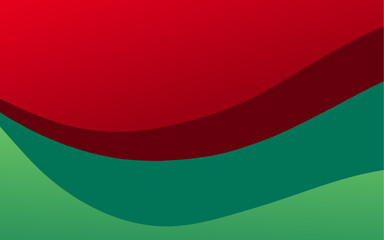 a red and green background with a wave pattern