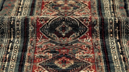 Beautiful carpet with a pattern. Handicraft cotton handmade traditional floor rug