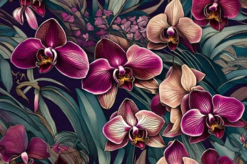 Deurstickers orchid flower background © Asifa