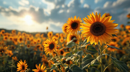 Fototapeta premium sunflowers in the field