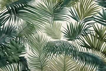 Fototapeta na wymiar seamless pattern with palm leaves