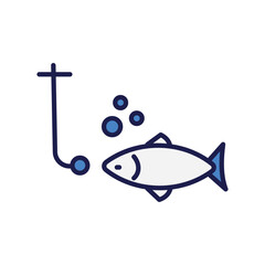 fishing icon with white background vector stock illustration