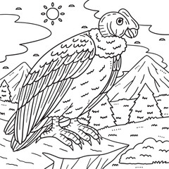 Andean Condor Bird Coloring Page for Kids